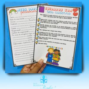 DADOS PESSOAIS E CUIDADOS COM O CADERNO