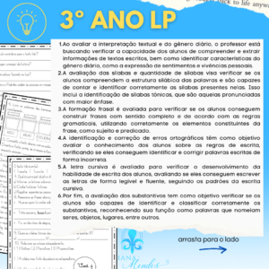 AVALIAÇÕES 2º BIMESTRE/UNIDADE - LP E MA 3º ANO