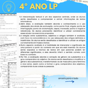 AVALIAÇÕES 2º BIMESTRE/UNIDADE - LP E MA 4º ANO