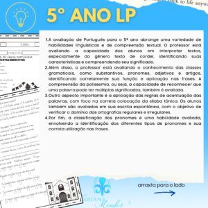 AVALIAÇÕES 2º BIMESTRE/UNIDADE - LP E MA 5º ANO