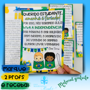 RECADINHO AMANHÃ É FERIADO + TEXTO INFORMATIVO 7 DE SETEMBRO!