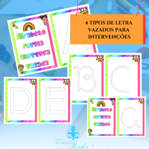 Recurso Fichas e cartazes - 4 TIPOS DE LETRAS VAZADO