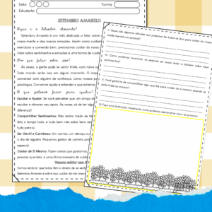 Setembro amarelo - Atividades pedagógicas gratuitas 1º ao 5º ano