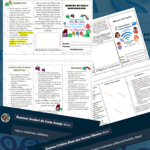 Folder Reunião de Pais e Responsáveis – Editável em Word