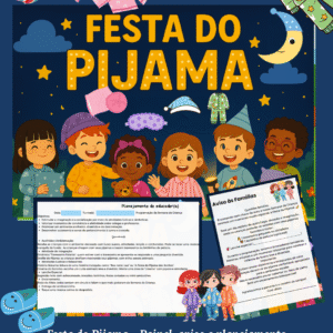 Kit Festa do Pijama – Painel, Aviso e Planejamento Programação Dia das Crianças