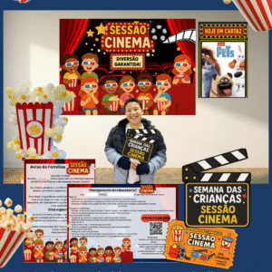 Kit Sessão Cinema – Painel, Cartaz do Filme e Planejamento Programação Dia das Crianças