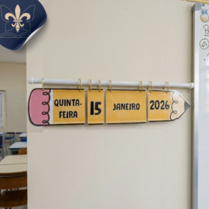 Calendário Interativo de Varão: Tema Lápis (2026 a 2030)