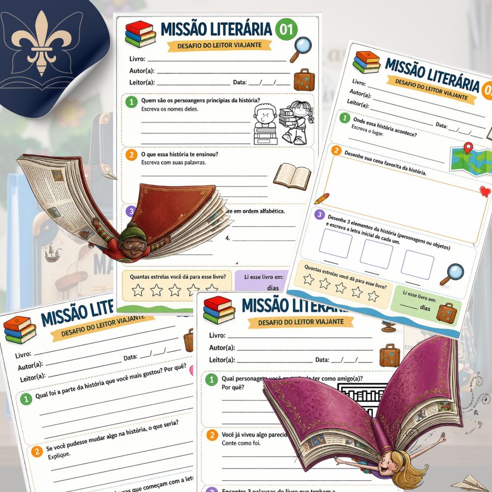 Projeto de Leitura e Produção T. - Desafios Literários  Missões de Leitura (10 Missões)